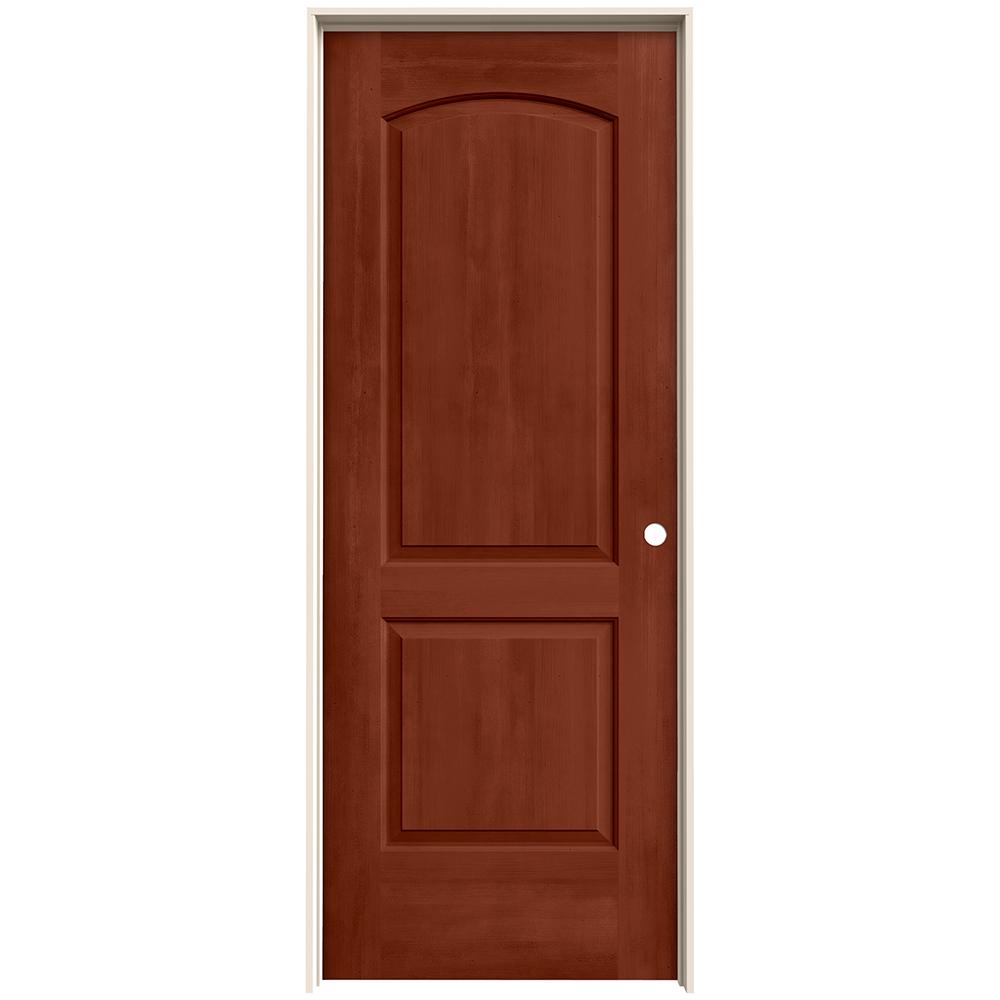 Jeld Wen 24 In X 80 Continental Amaretto Stain Left Hand Solid Core Molded Composite Mdf Single Prehung Interior Door