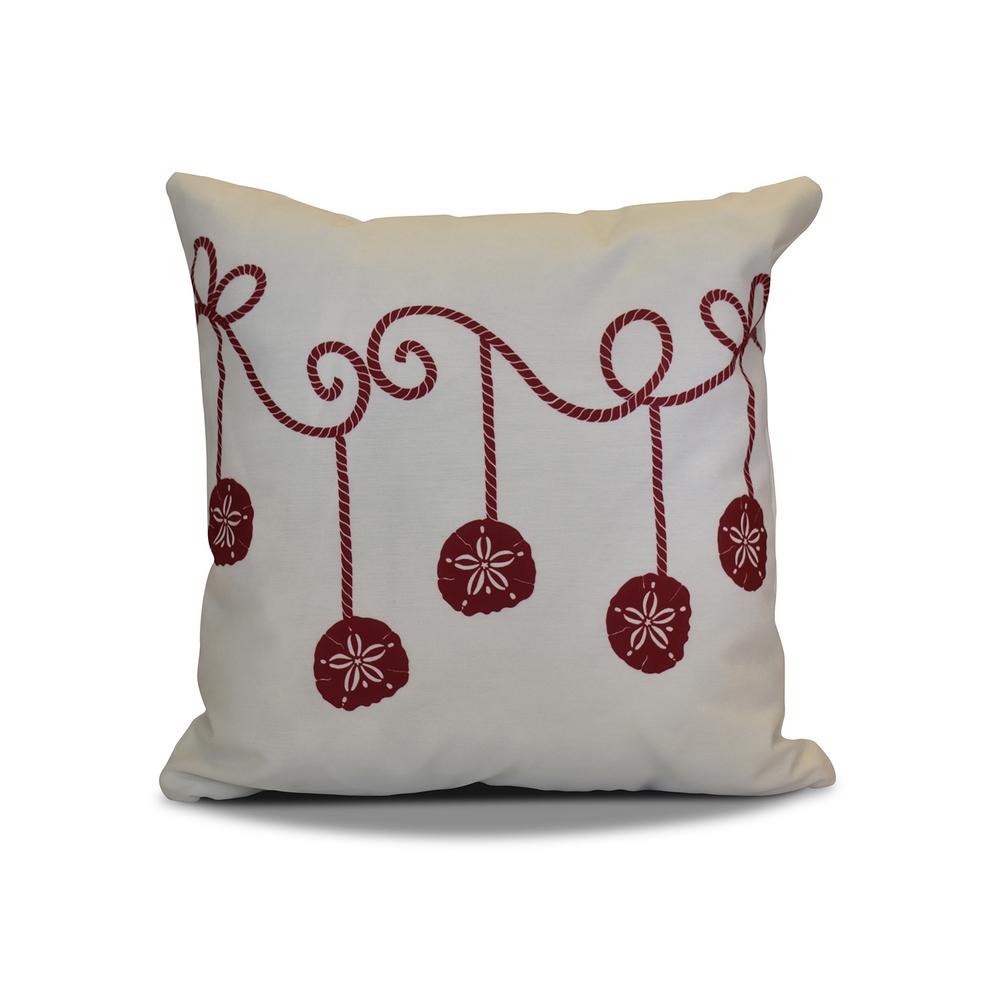 E by design Surf Sand /& Sea Floral Print Pillow