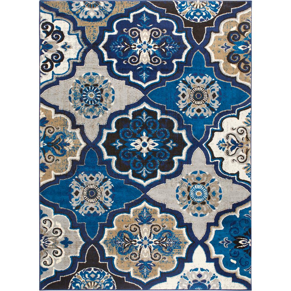 Home Dynamix Tremont Blue Multi 5 Ft 3 In X 7 2 Indoor Area Rug