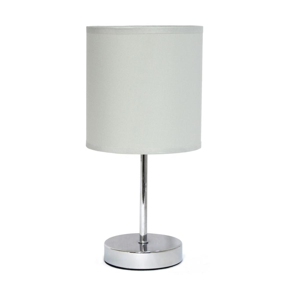 chrome and grey table lamp