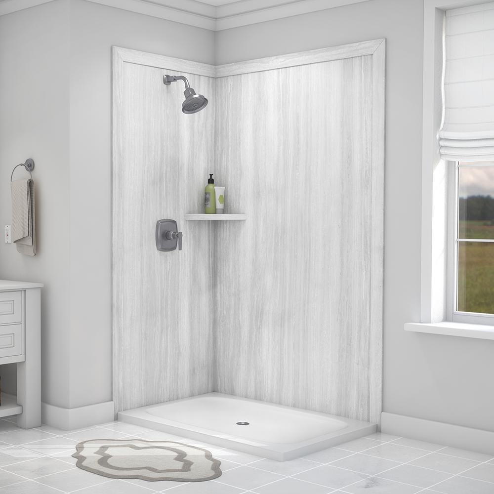 FlexStone Elegance 36 in. x 48 in. x 80 in. 7Piece Easy Up Adhesive