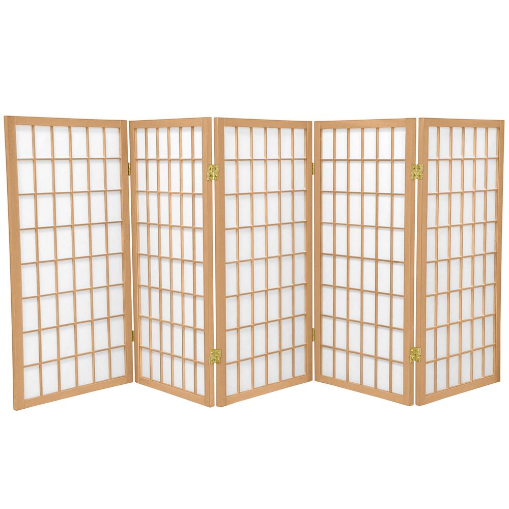 Oriental Furniture 3 ft. Natural 5Panel Room DividerWP36NAT5P The