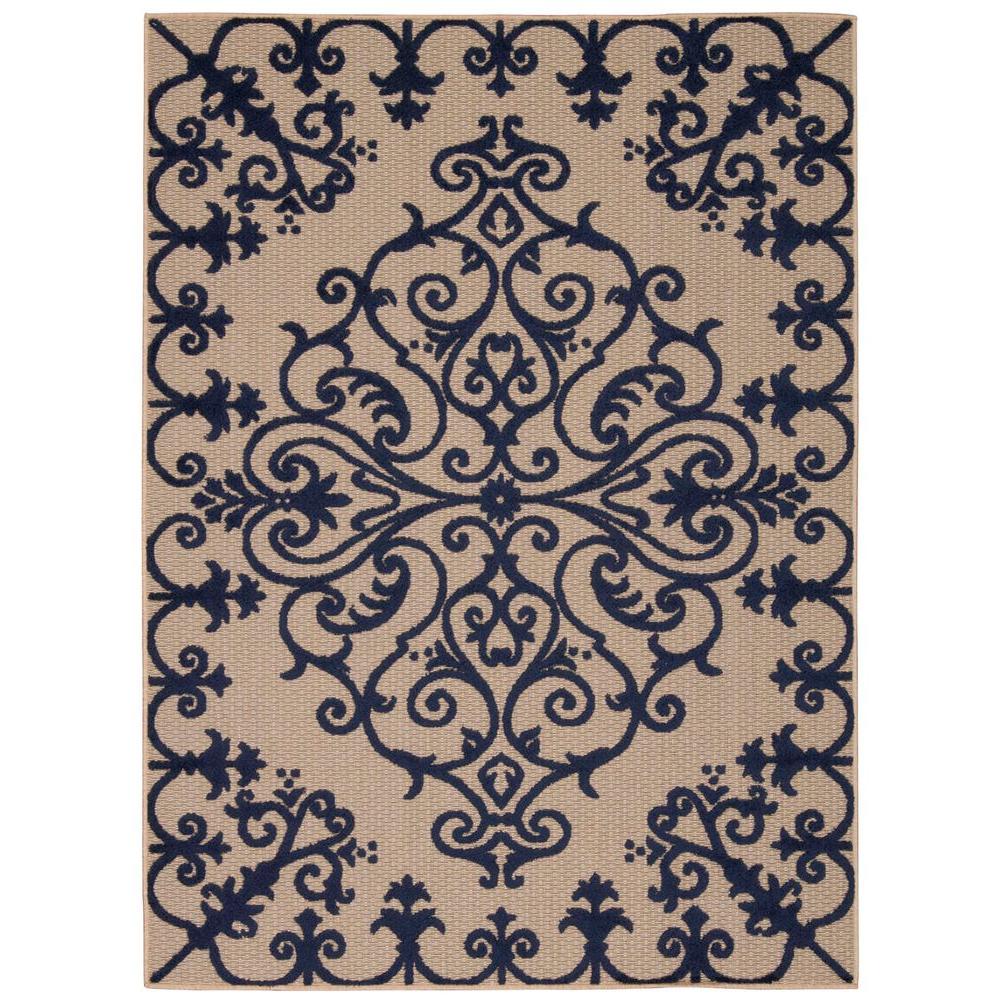 Nourison Aloha Navy 9 ft. 6 in. x 13 ft. Indoor/Outdoor Area Rug242976