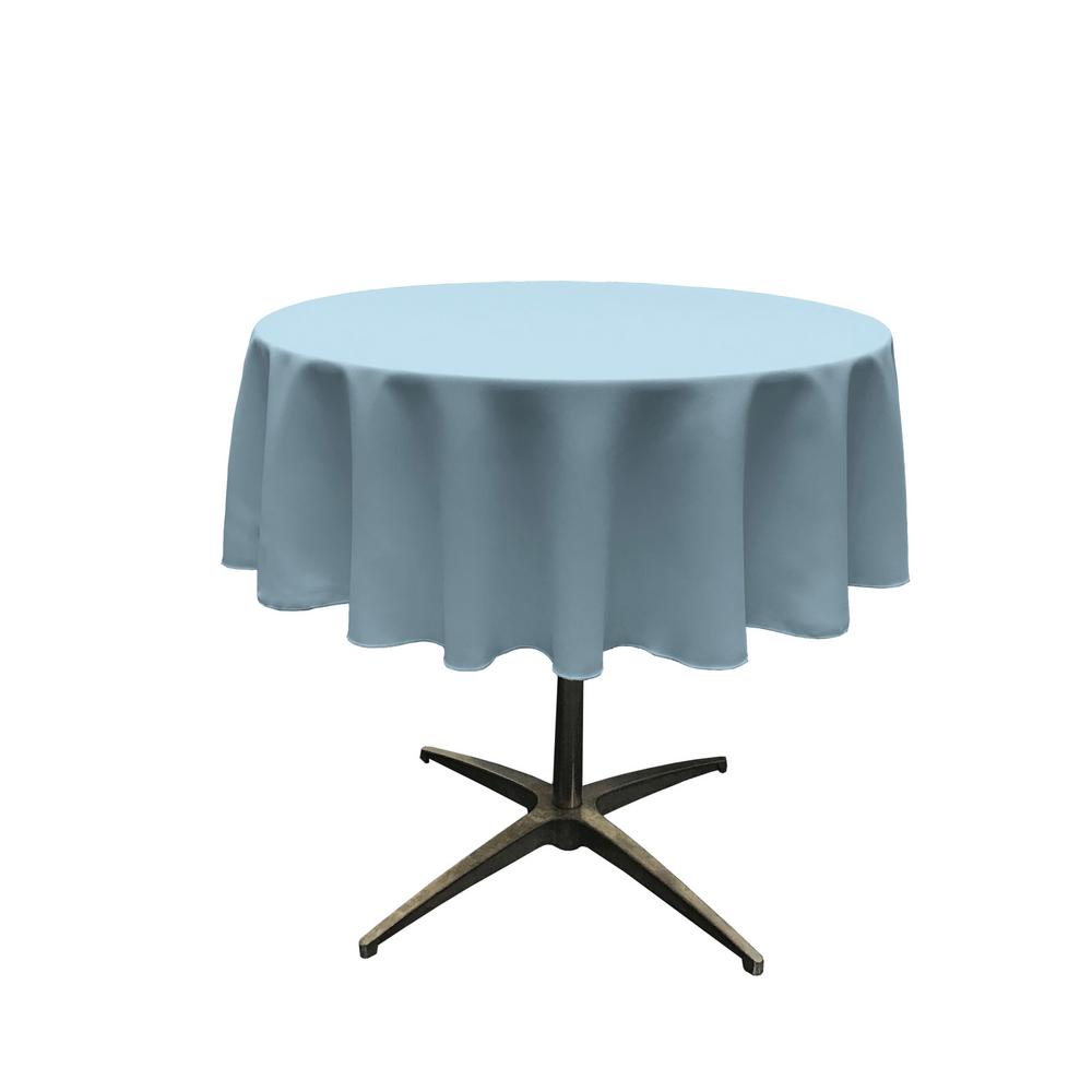 La Linen Polyester Poplin Light Blue 51 In Round Tablecloth La Linen Polyester Poplin Light Blue 51 In Round Tablecloth