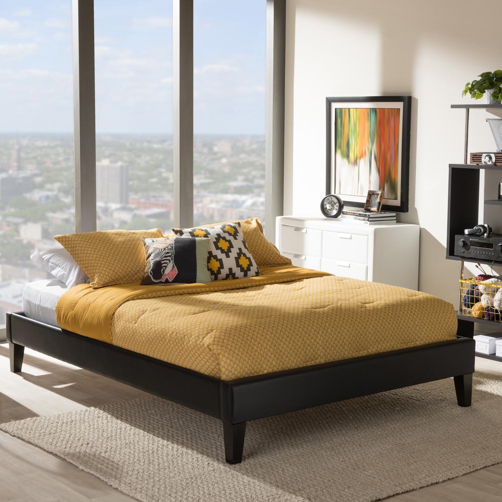 Baxton Studio Lancashire King Faux Leather Upholstered Bed 28862 Baxton Studio Lancashire King Faux Leather Upholstered Bed