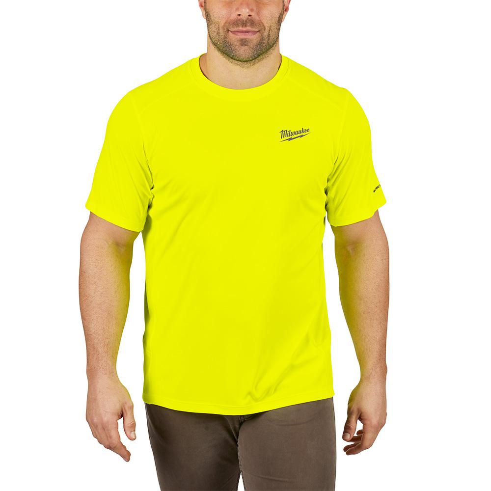 Milwaukee Men S Extra Large Hi Vis Gen Ii Workskin Light Weight Performance Short Sleeve T Shirt 414hv Xl The Home Depot