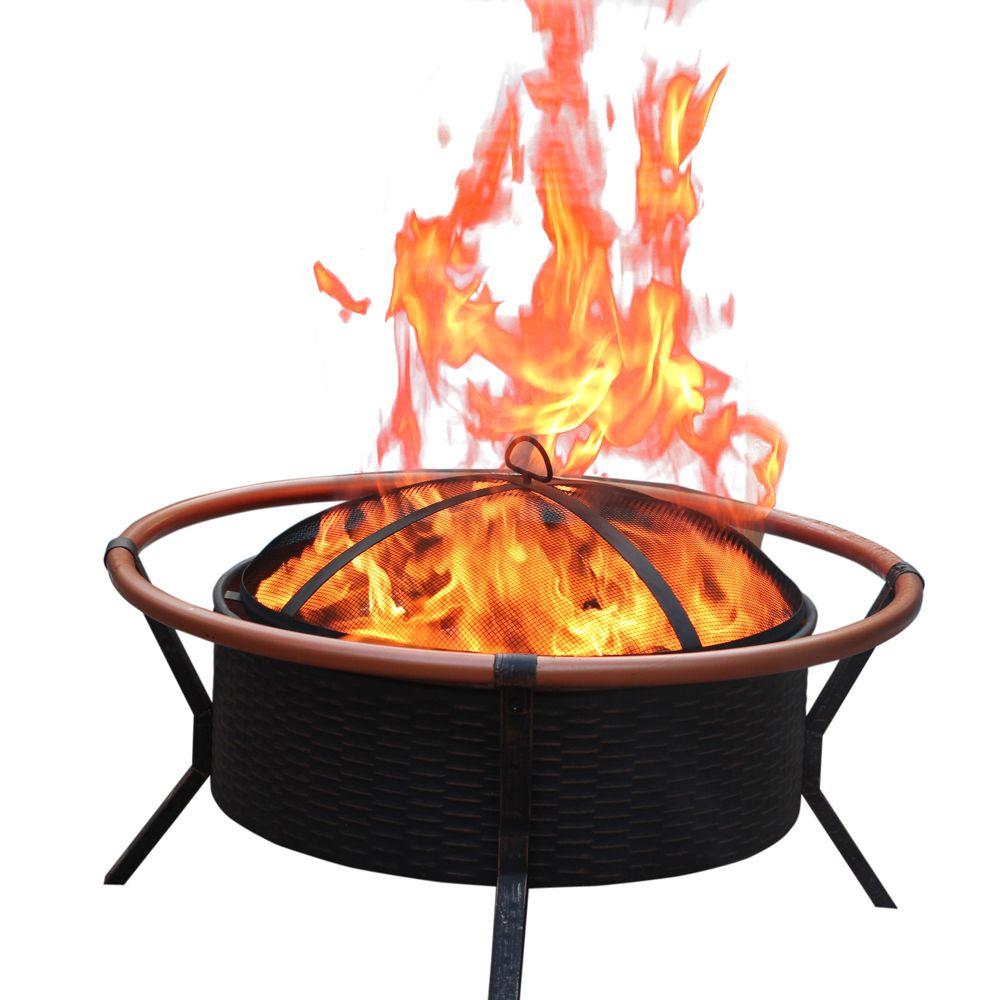Jeco 34 in. Copper Finish Steel Fire Pit-FP008 - The Home Depot