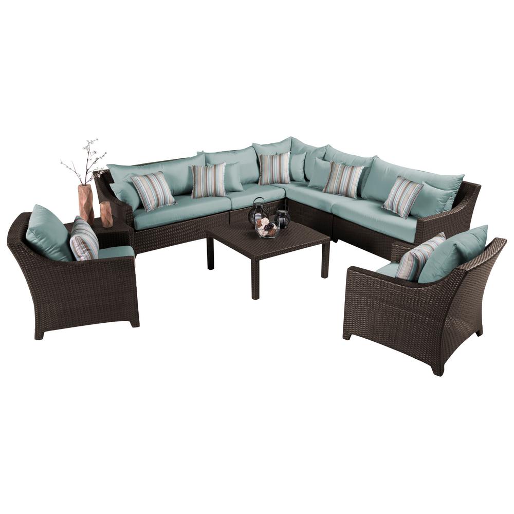 Rst Brands Deco 9 Piece Patio Sectional Seating Set With Bliss