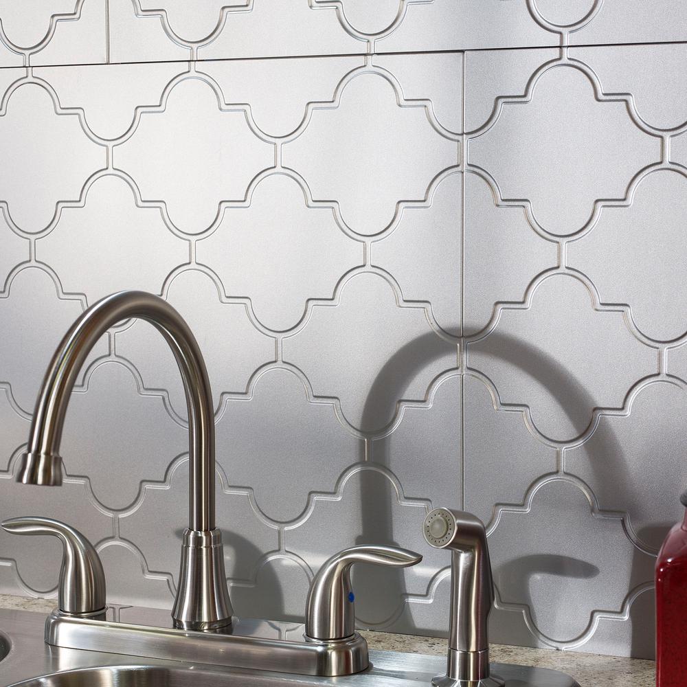 Fasade Monaco 18 in. x 24 in. Gloss White Vinyl Decorative Wall Tile