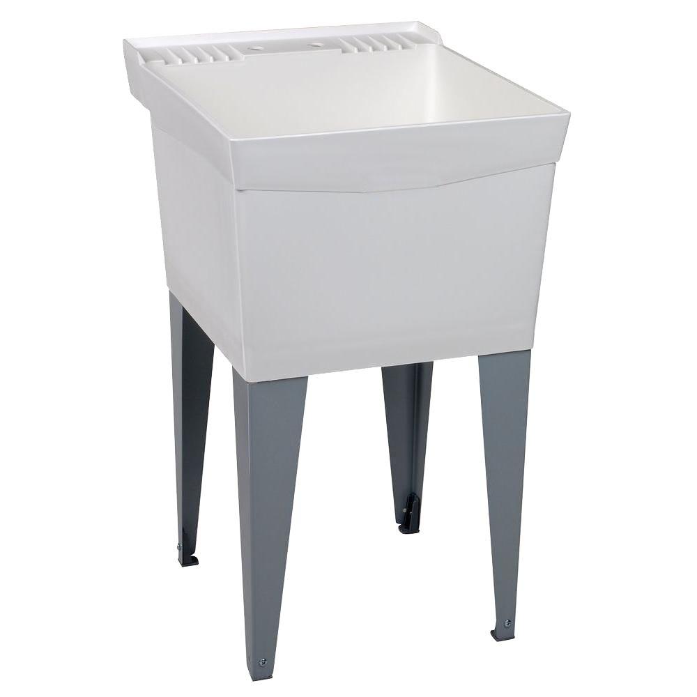 MUSTEE Utilatub 24 in. x 20 in. Structural Thermoplastic FloorMount Utility Tub in White19F