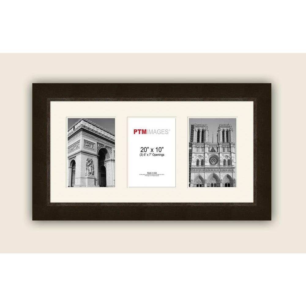 3 Opening Horizontal 5 In X 7 White Matted Espresso Photo Collage Frame