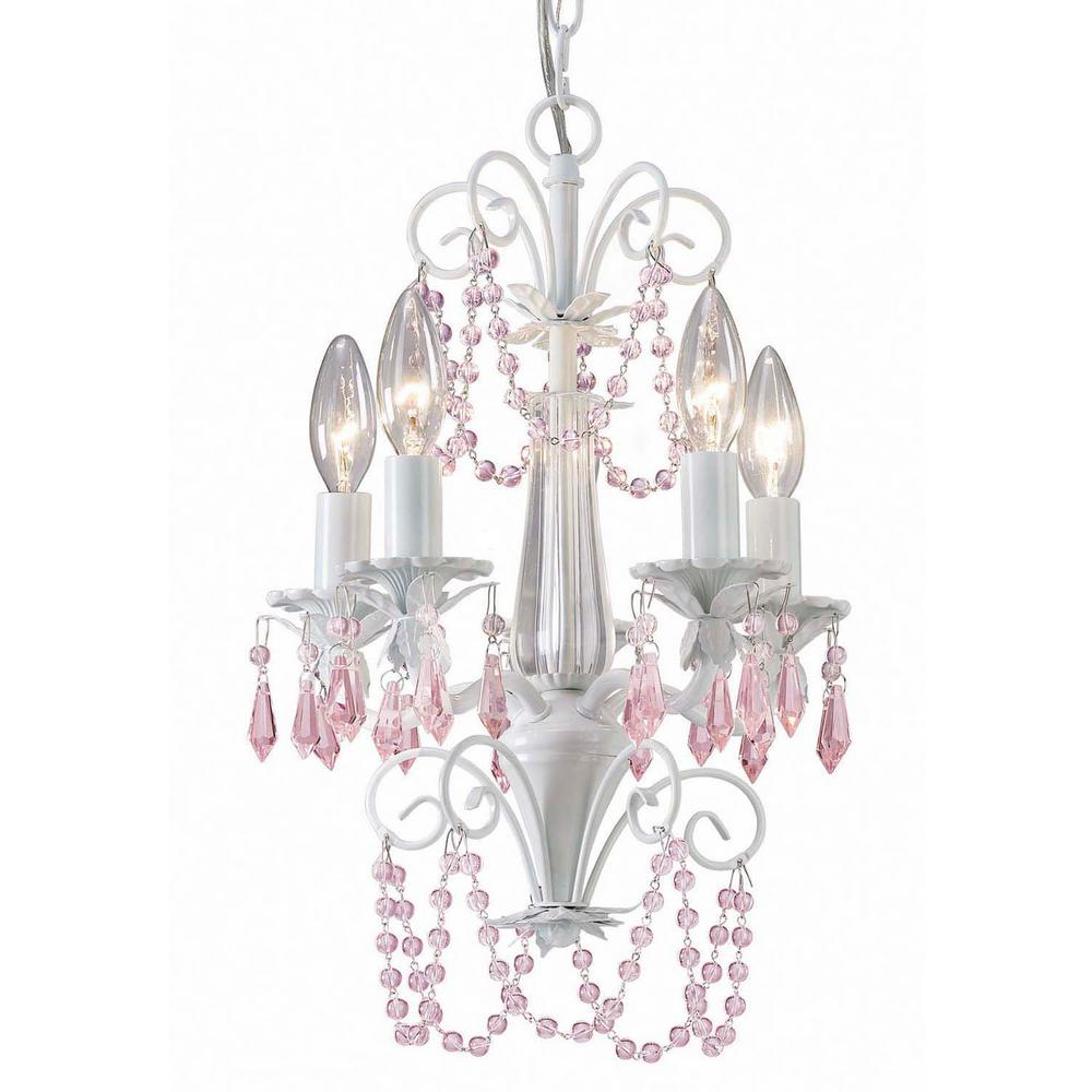 chandelier crystals pink