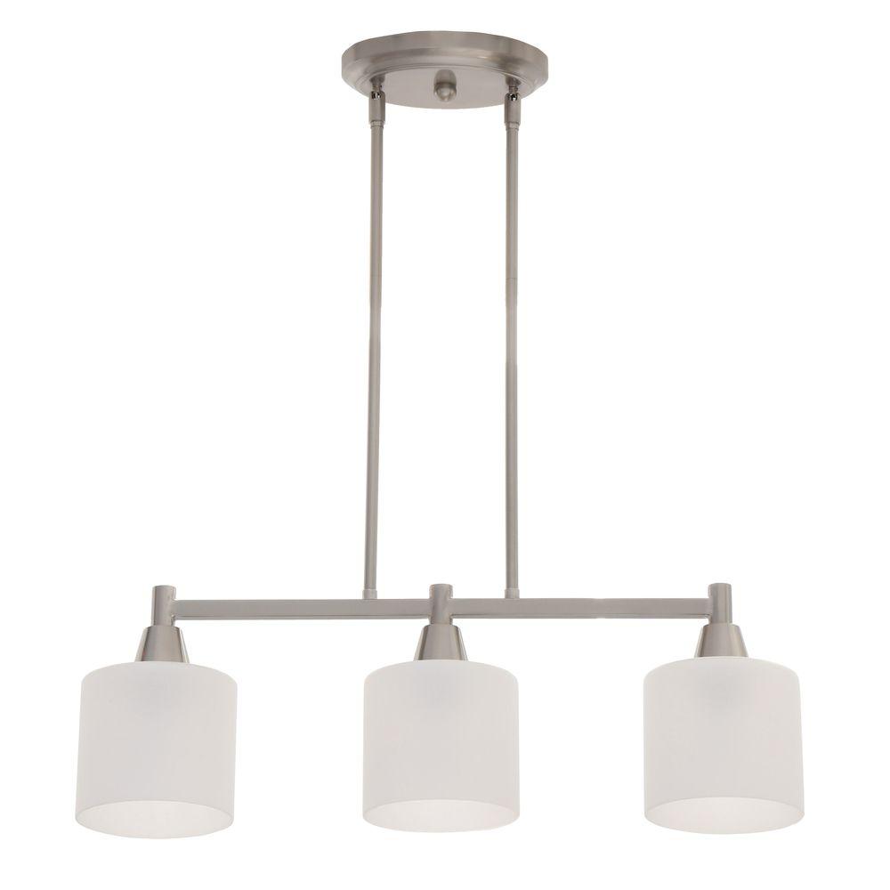 Hampton Bay Oron 3-light Brushed Steel Island Light