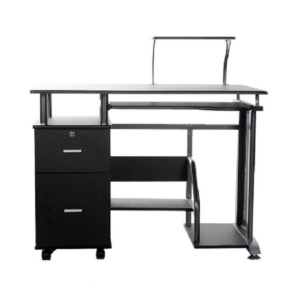 Onee Rothmin Black Computer Desk With Storage Cabinet 50 100505 Onee Rothmin Black Computer Desk With Storage Cabinet 50 100505 The Home Depot
