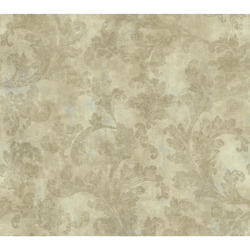 York Wallcoverings Gold Leaf Raised Leaf Velvet V WallpaperAW7583
