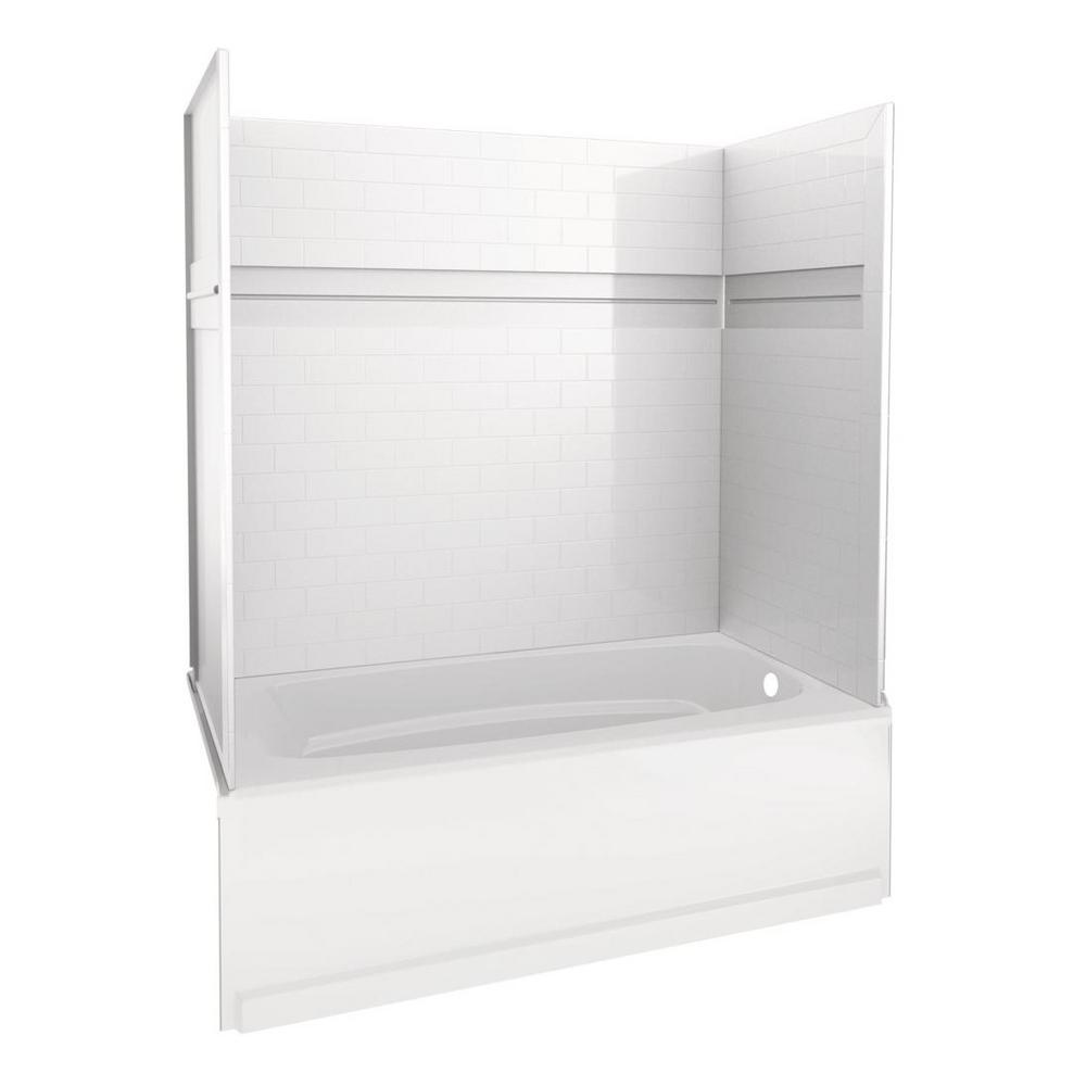 UPstile 32 in. x 60 in. x 60 in. Bath and Shower Kit with Classic 400 Right-Hand Drain in White