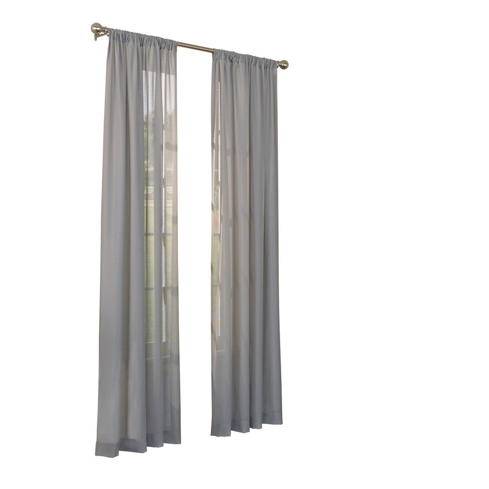 Eclipse Chelsea UV Light Filtering Sheer Window Curtain Panel in Ash