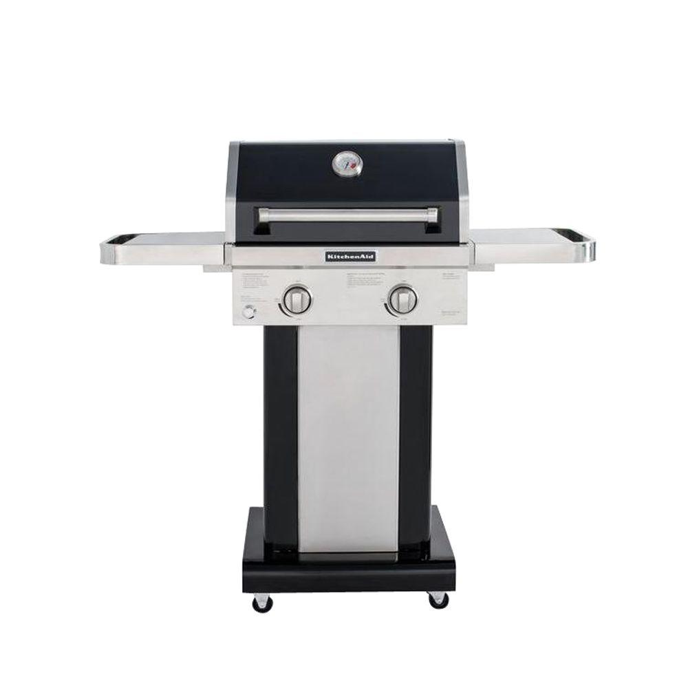 KitchenAid 2 Burner Propane Gas Grill In Black With Grill Cover 720