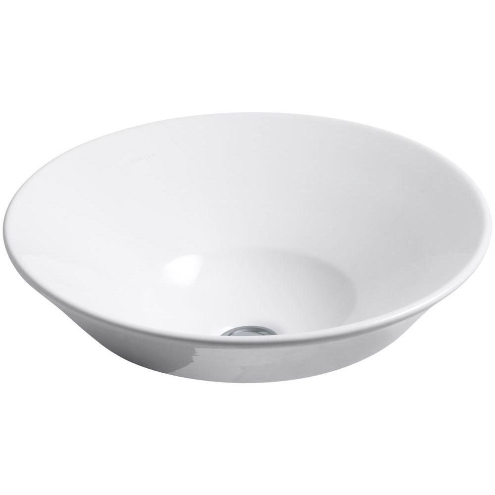 KOHLER Conical Bell Vitreous China Vessel Sink in WhiteK22000 The
