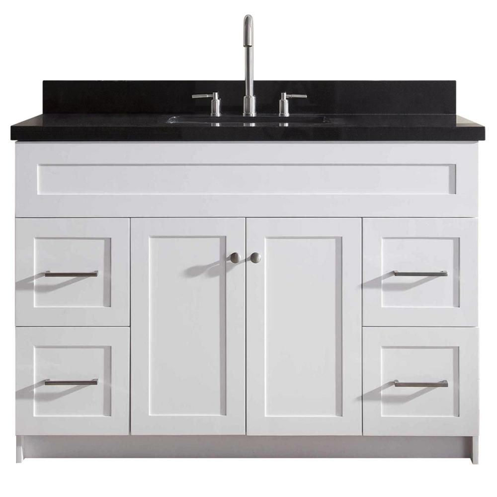 Ariel Hamlet 49 In Bath Vanity In White With Granite Vanity Top In Absolute Black With White Basin F049s Ab Vo Wht The Home Depot,Quinoa Protein Per 100g