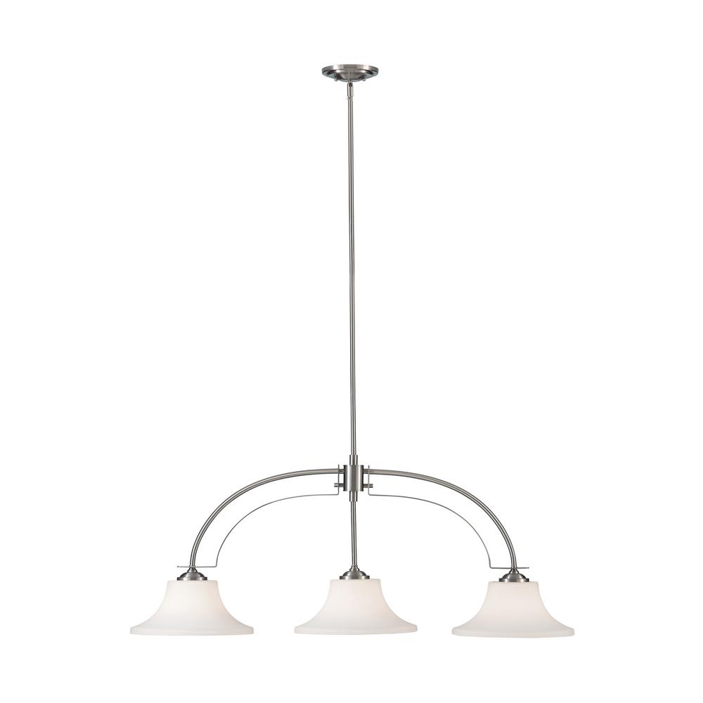 Sea Gull Lighting Barrington 44 In W 3 Light Brushed Steel - Kch Barrington 4 Light Pendant Sea Gull Lighting Barrington 44 In W 3 Light Brushed Steel - Kch Barrington 4 Light Pendant
