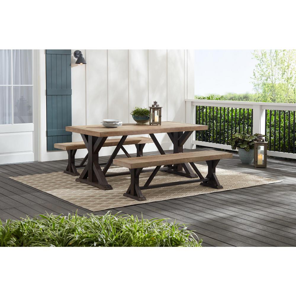 Hampton Bay Wood Patio Dining Furniture Patio Furniture The Home Depot