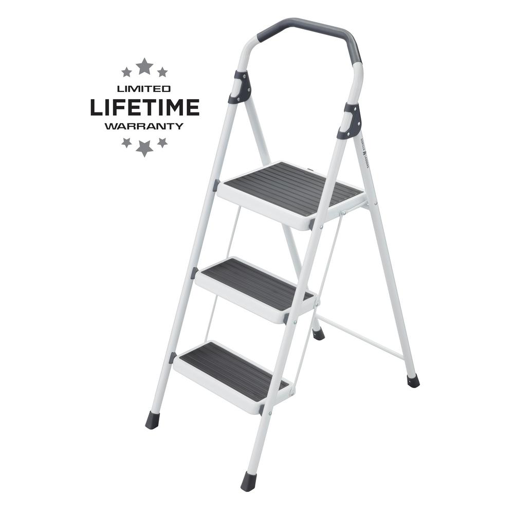 white step ladders