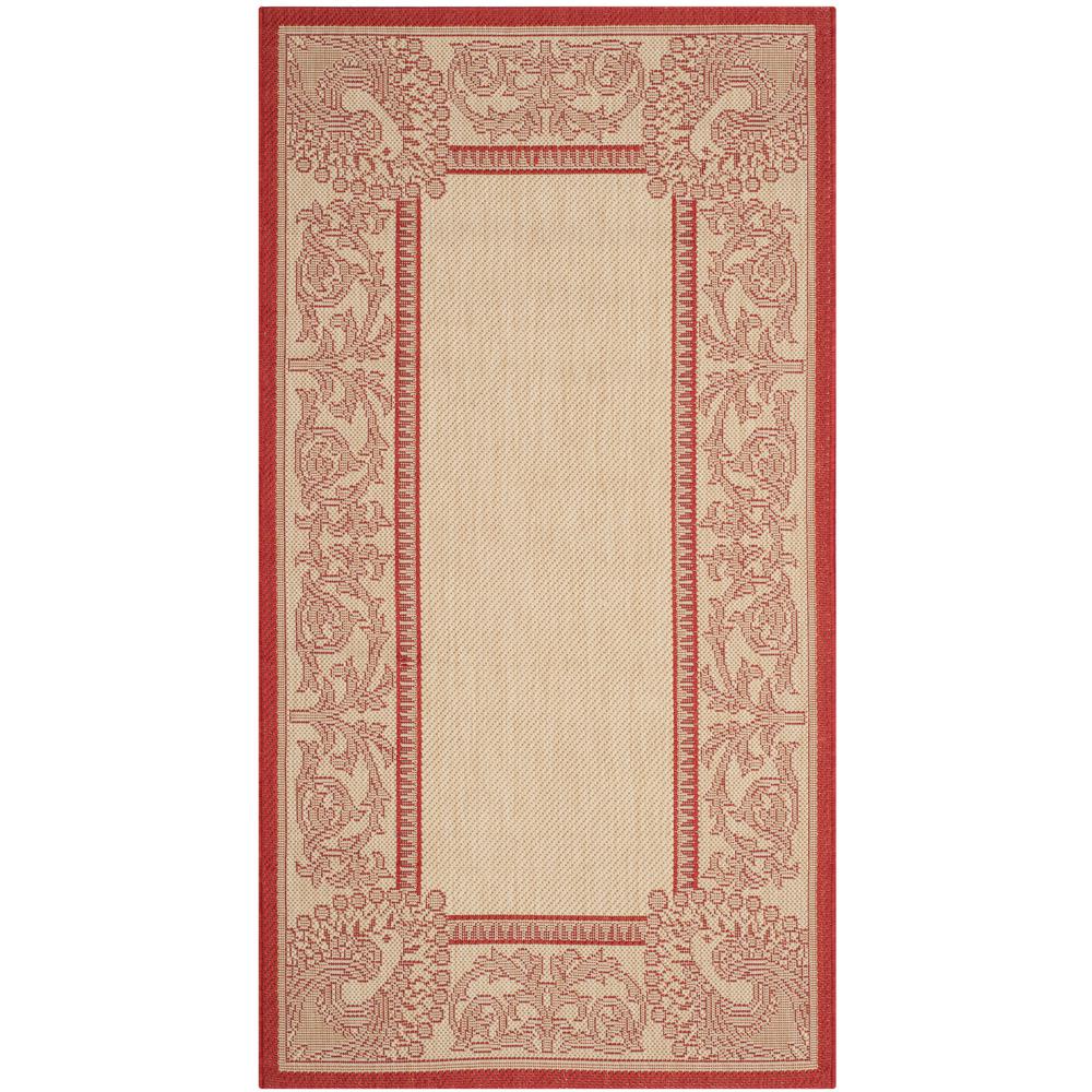 Safavieh Courtyard Natural/Red 3 ft. x 5 ft. Indoor/Outdoor Area Rug