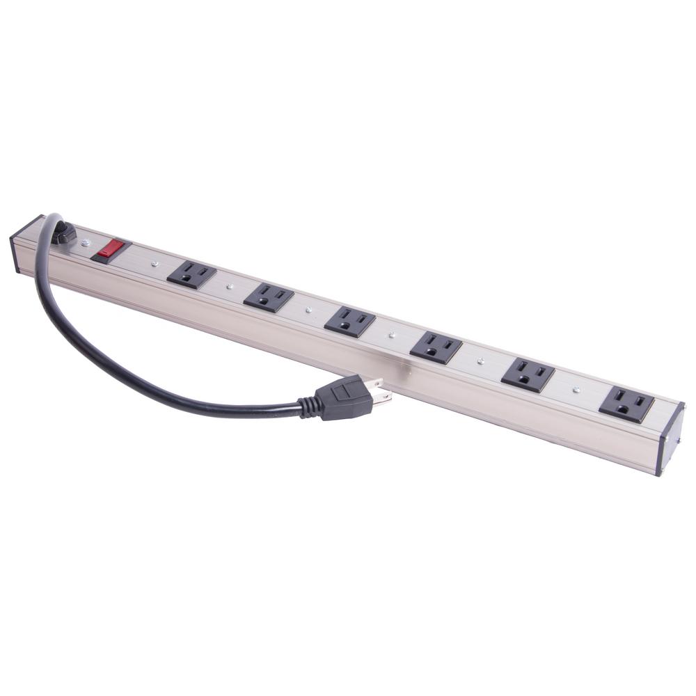 ProHT 6Outlet Aluminum Power Strip with 3 ft. Power Cord03196 The Home Depot