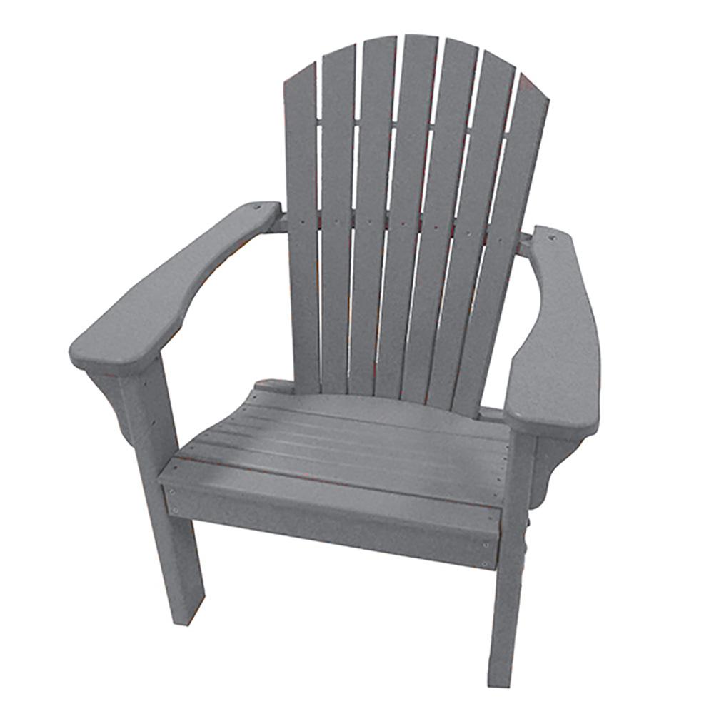 Perfect Choice Gray Plastic Adirondack Chair By Ofc G The Home Depot