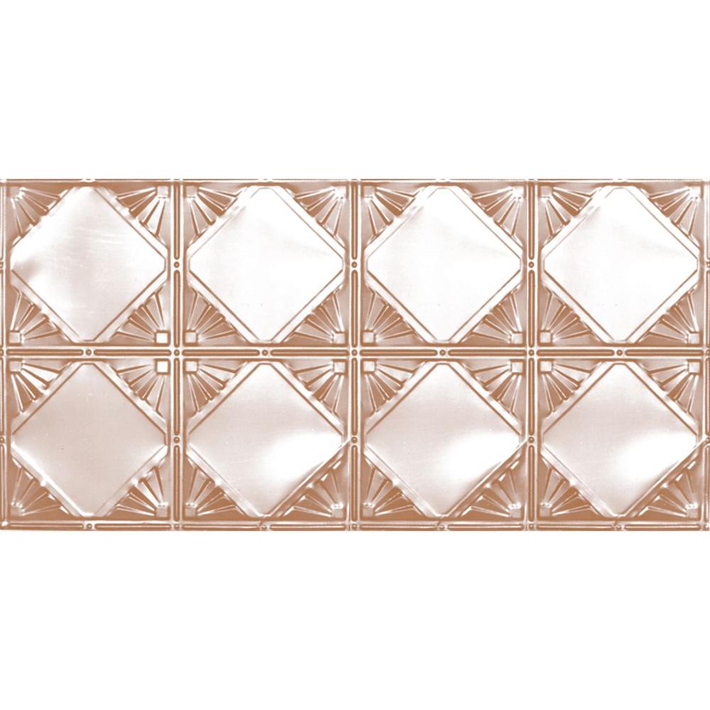 Shanko 2 Ft X 4 Ft Nail Up Direct Application Tin Ceiling Tile In Satin Copper 24 Sq Ft Case