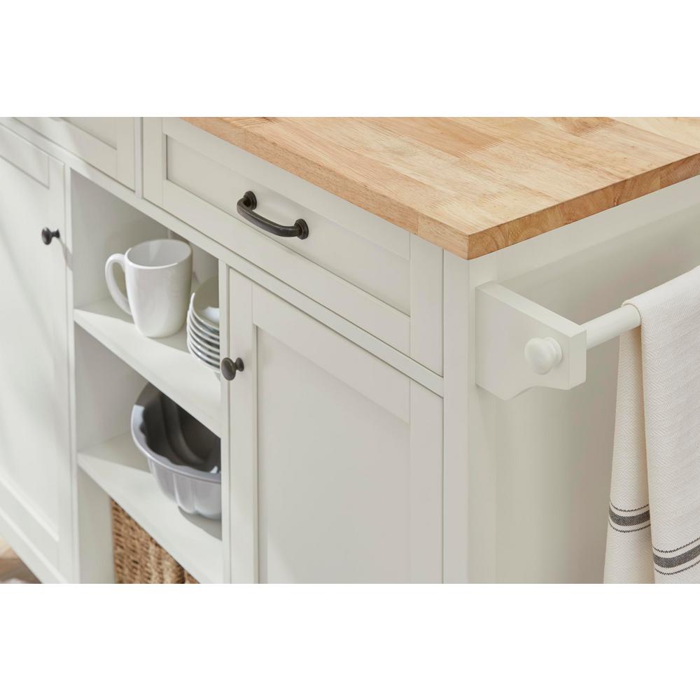 Home Decorators Collection Rockford White Wood Kitchen Island With