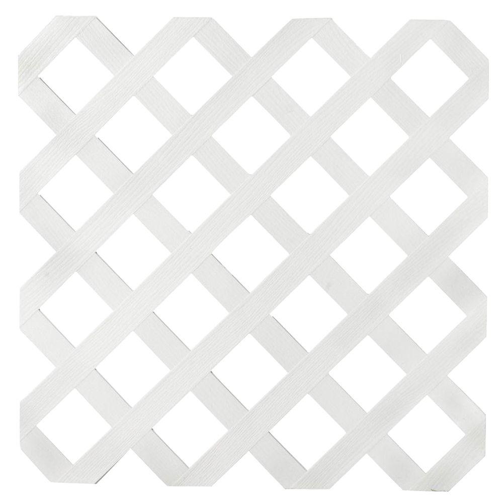 1/8 in. x 24 in. x 8 ft. White Garden Plastic Lattice70699 The Home