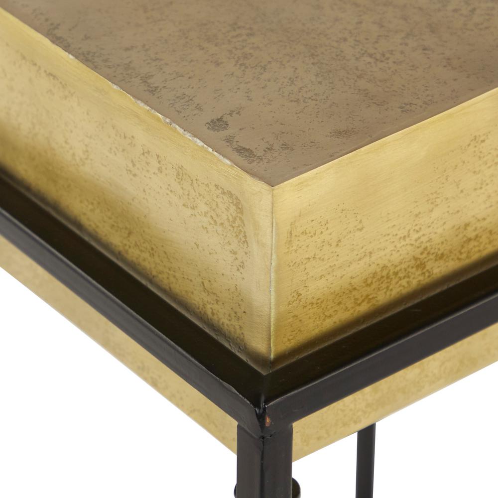 Litton Lane Small Mid Century Modern Gold Aluminum Block Litton Lane Small Mid Century Modern Gold Aluminum Block