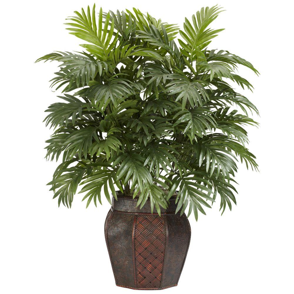 Nearly Natural 38 in. H Green Areca Palm with Vase Silk Plant6651