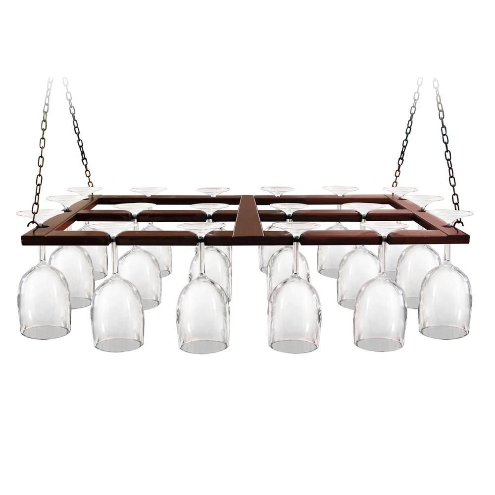 Epicureanist Wood Ceiling Hanging Wine Glas Rack