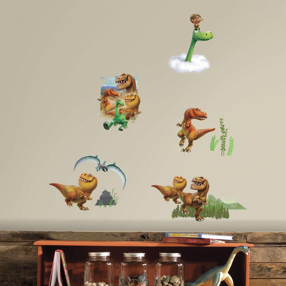 Roommates 5 In W X 11 H Good Dinosaur L And Stick Wall H Good Dinosaur L And Stick Wall Decal Rmk3008scs The Home Depot