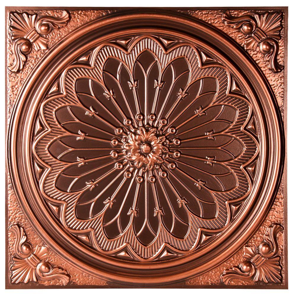 Mission 2 Ft X 2 Ft Lay In Or Glue Up Ceiling Tile In Antique Copper 48 Sq Ft Case