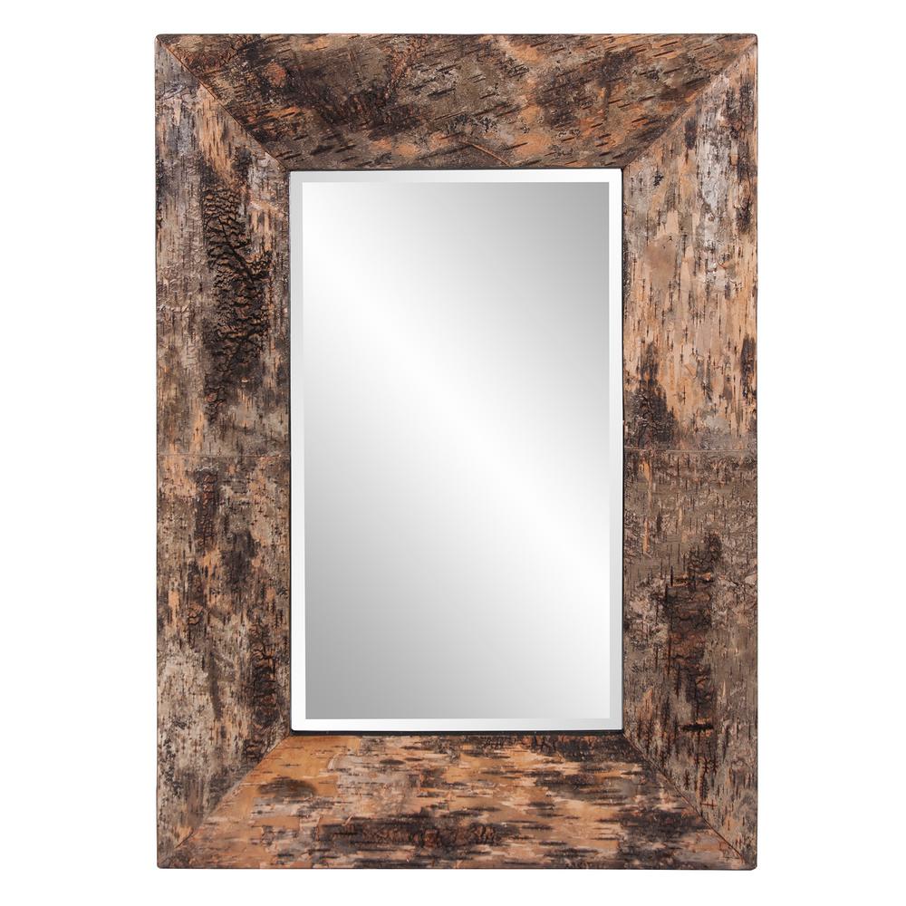 36 In X 26 Birch Bark Framed Mirror 37031 The Home Depot 36 In X 26 Birch Bark Framed Mirror