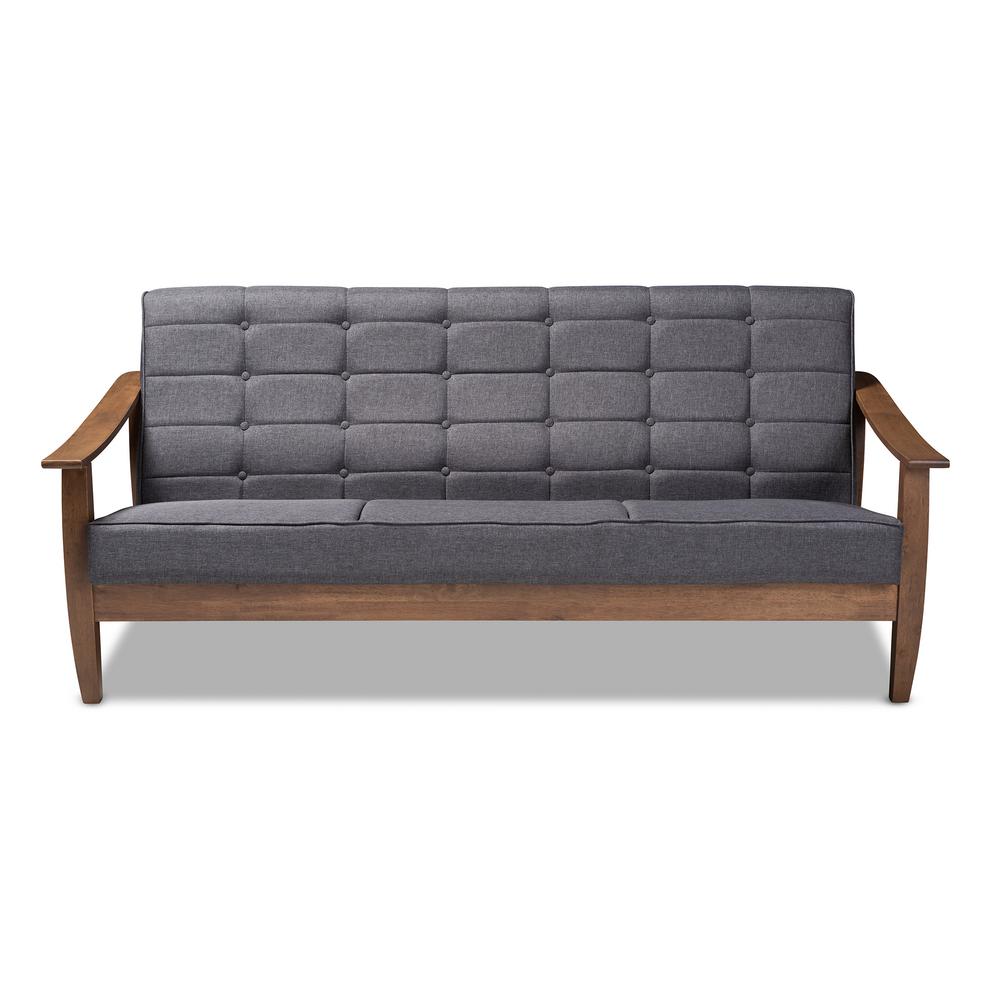 Baxton Studio Ln Gray And Walnut Fabric Sofa 153 9164 Hd The Baxton Studio Ln Gray And Walnut Fabric Sofa