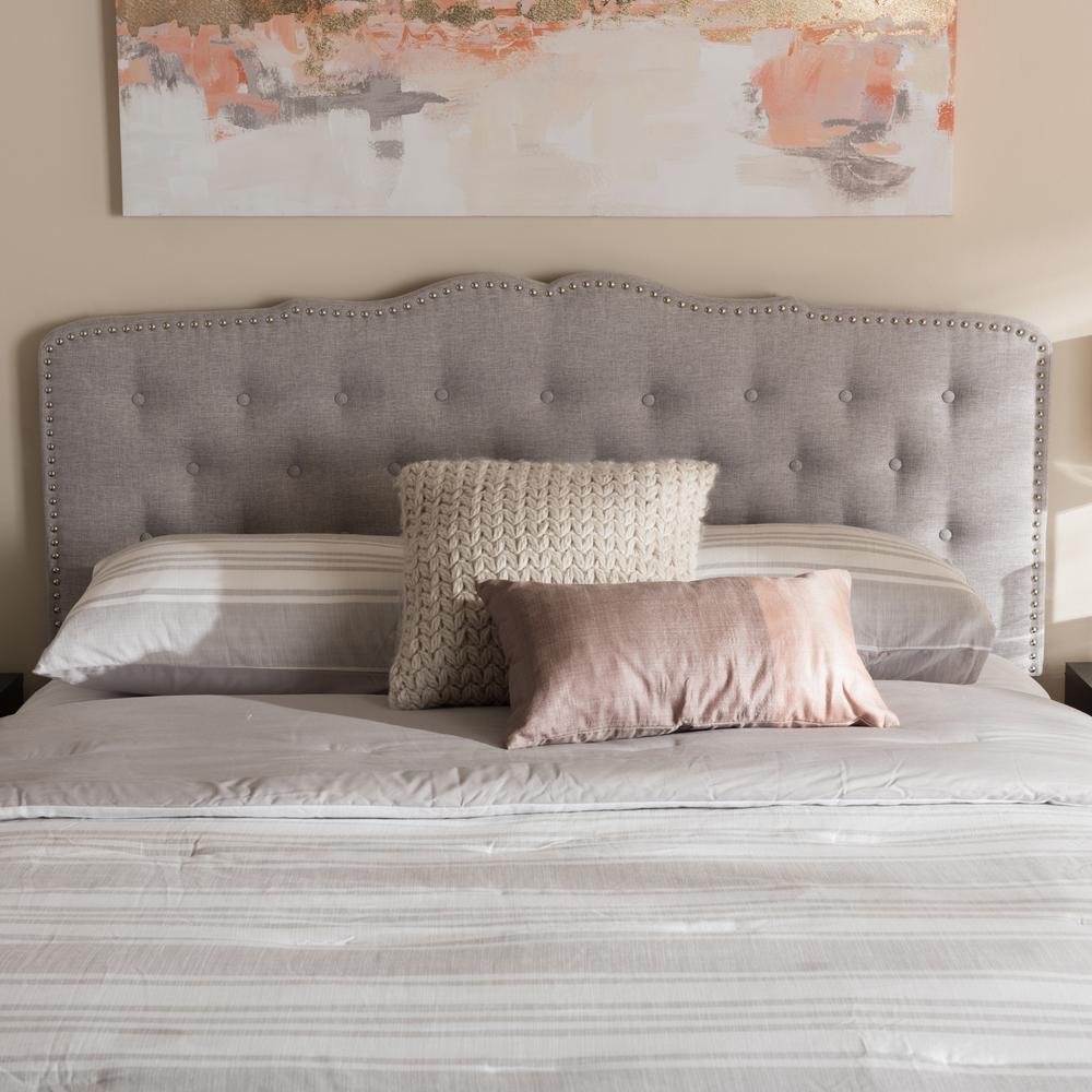 Baxton Studio Lucy Greyish Beige Fabric Upholstered Queen Size Baxton Studio Lucy Greyish Beige Fabric Upholstered Queen Size Headboard 28862 7276 Hd The Home Depot