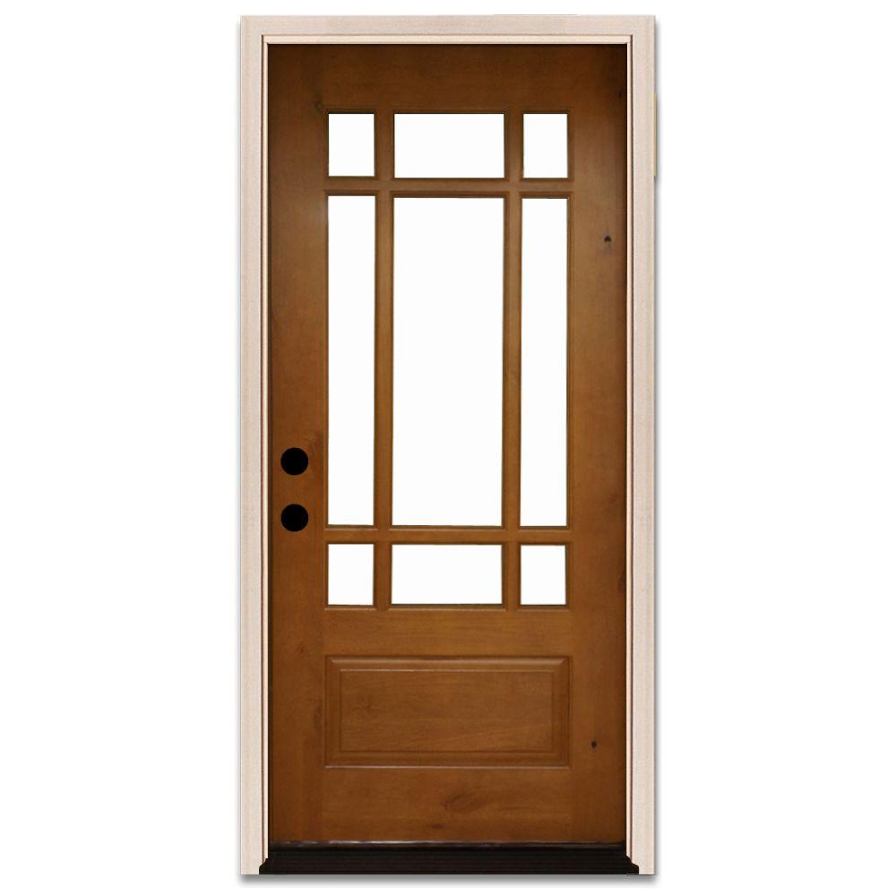 Steves & Sons 36 in. x 80 in. Craftsman 9 Lite Stained Steves & Sons 36 in. x 80 in. Craftsman 9 Lite Stained