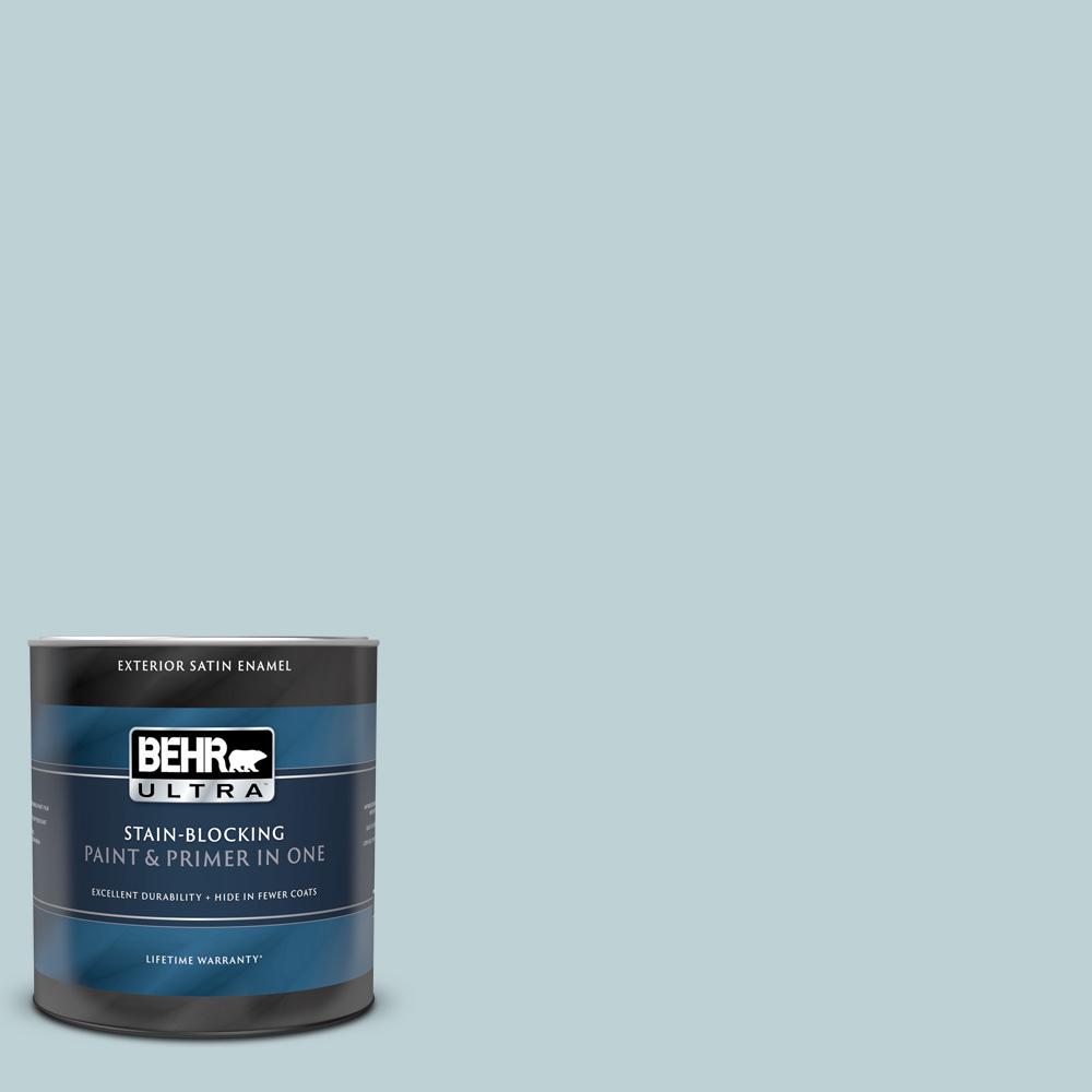 BEHR ULTRA 1 qt. 500E3 Rain Washed Satin Enamel Exterior Paint and
