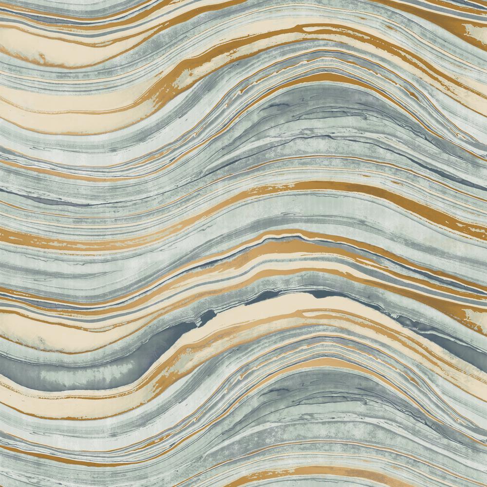 L Stick Wallpaper Decor The Home Depot Travertine Aquamarine And Gold Self Adhesive Removable Wallpaper