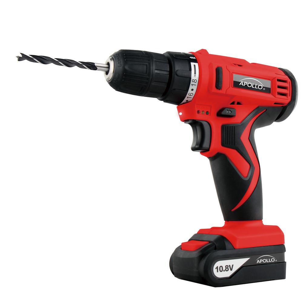 Apollo Tools 10.8 V Lithium-Ion Cordless Drill with 30 Piece Accessory Set