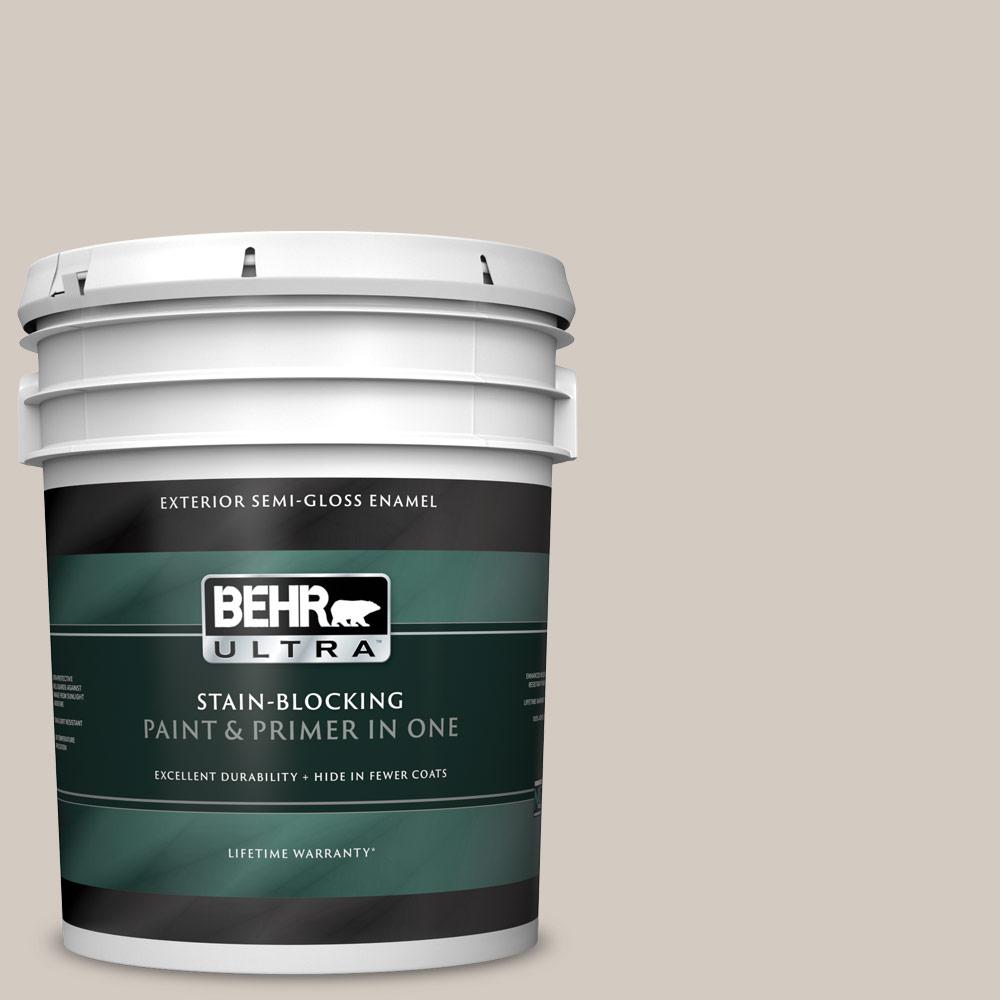 BEHR ULTRA 5 gal. N3202 Toasty Gray SemiGloss Enamel Exterior Paint
