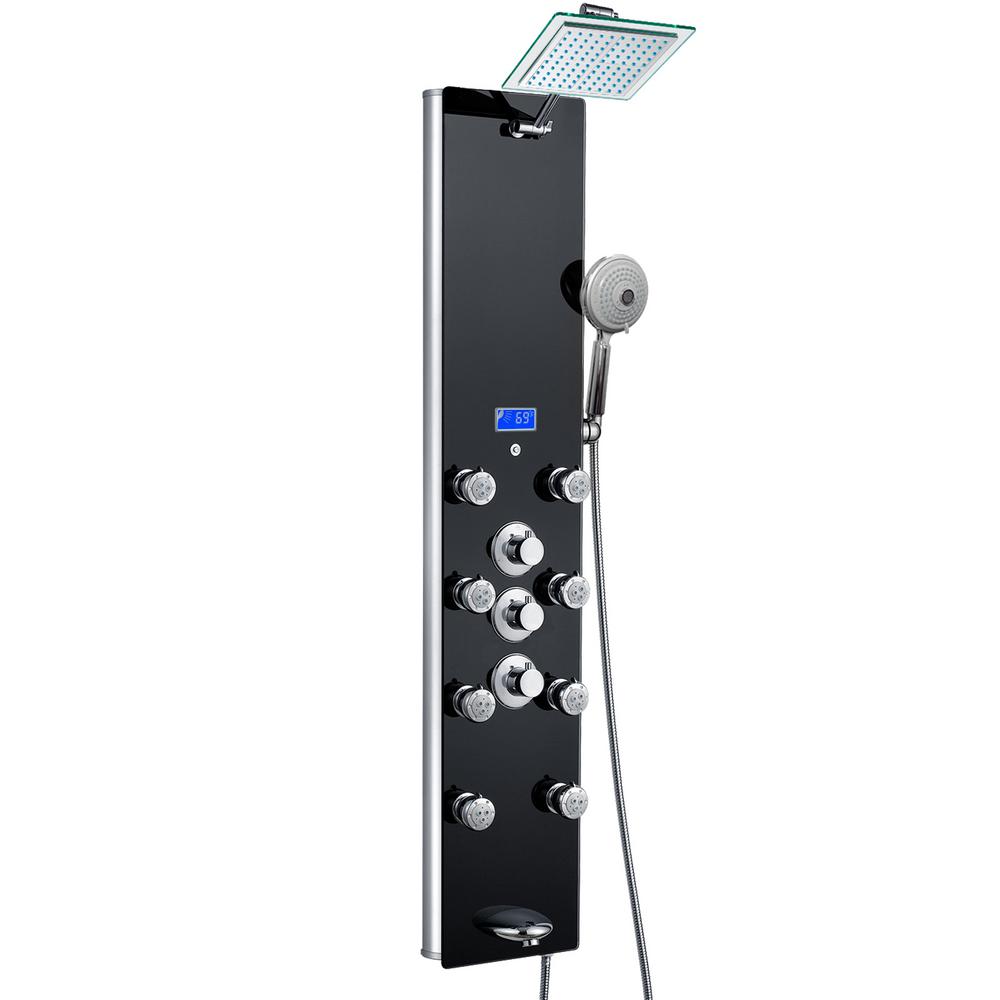 AKDY 52 in. 8Jet Rainfall Shower Panel System with Temperature Display