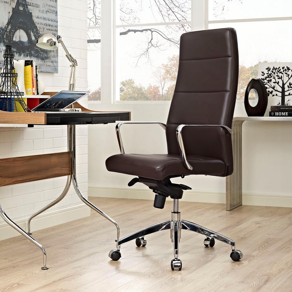 Modway Stride Highback Office Chair In Brown Eei 2120 Brn The Home Modway Stride Highback Office Chair In Brown