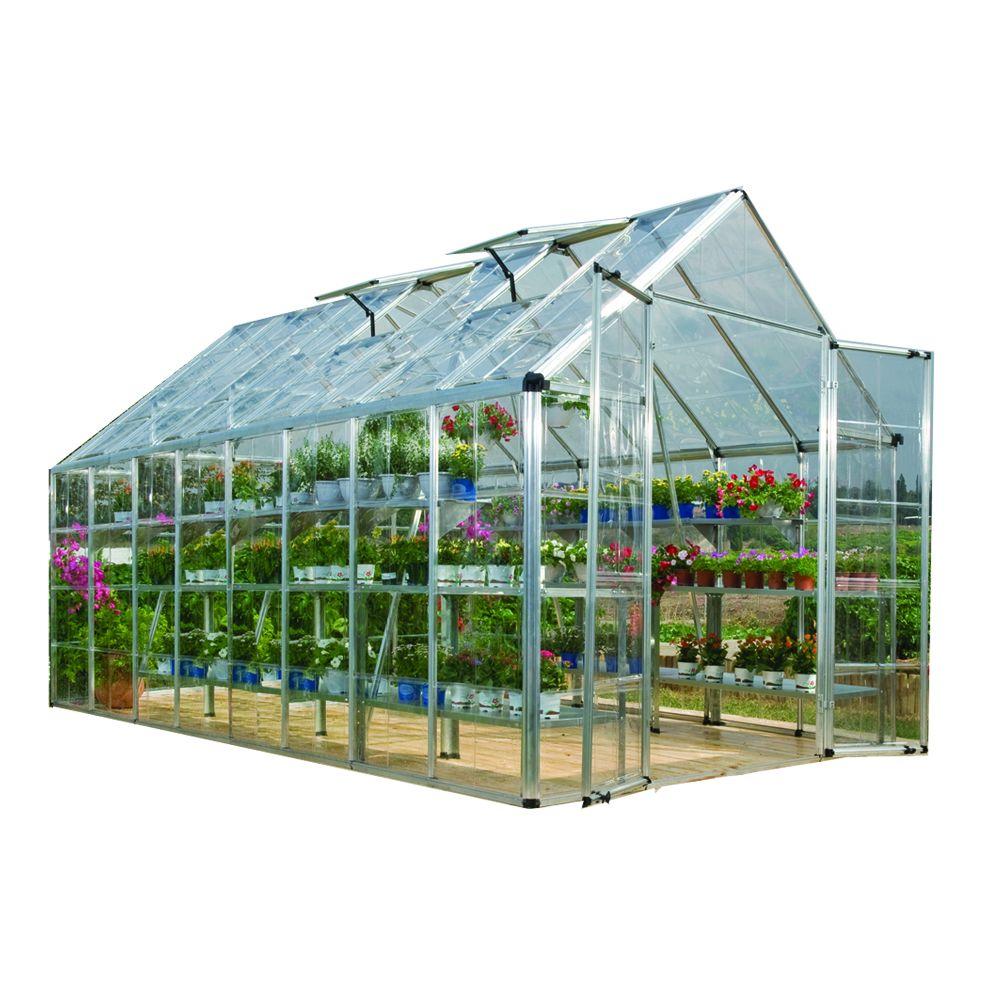 Palram Snap And Grow 8 Ft X 16 Ft Silver Polycarbonate