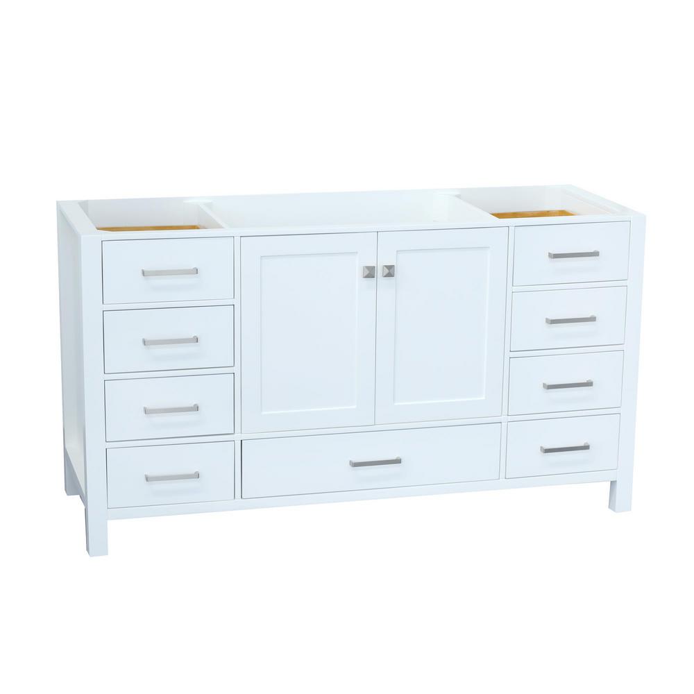 Ariel Cambridge 60 In W Vanity Cabinet Only White A061s Bc Wht Ariel Cambridge 60 In W Vanity Cabinet